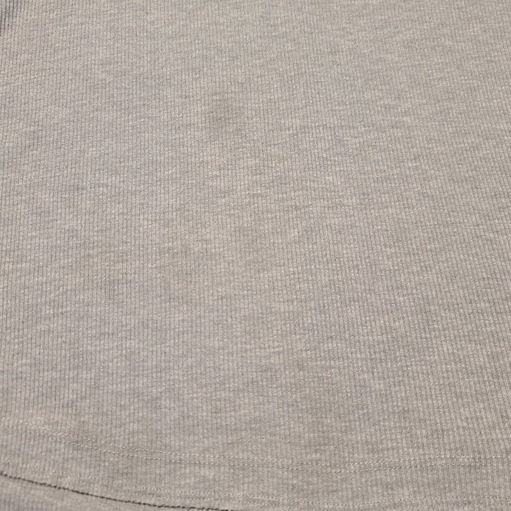 Simple Pleasures Ribbed Knit T-Shirt Dress Womens L Gray 3/4 Sleeve Curved Hem - Picture 8 of 8